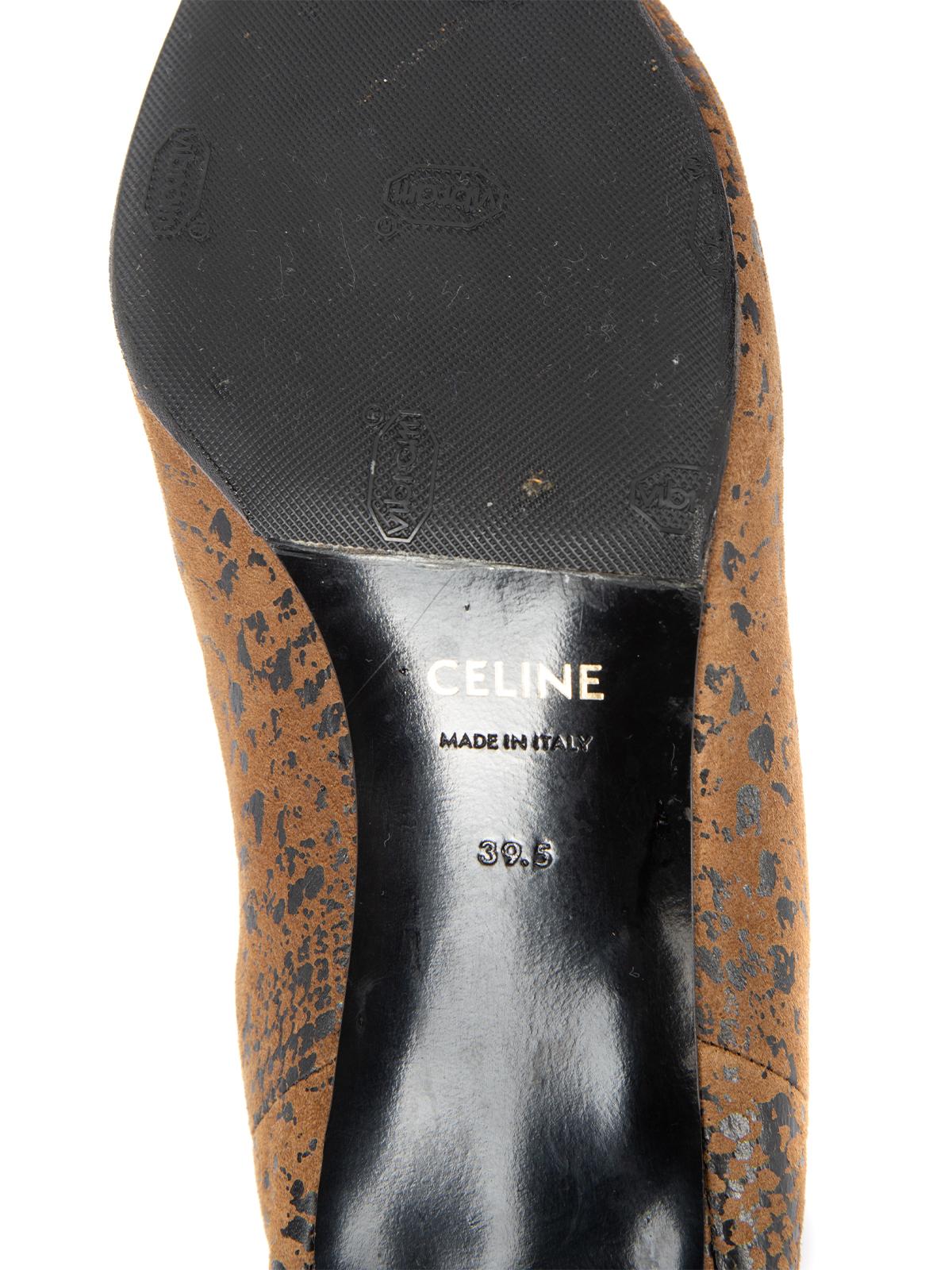 Pre-Loved Céline Women's Brown Suede Snakeskin Boots In Excellent Condition In London, GB