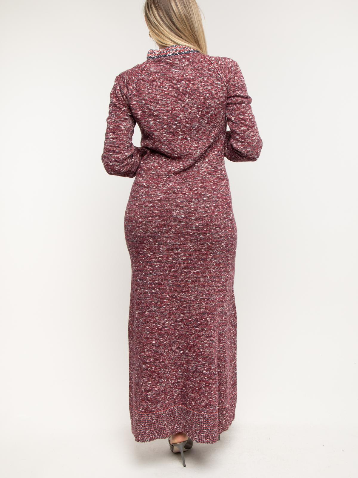 Pre-Loved Céline Women's Burgundy Cotton Pattern Maxi Dress In Good Condition In London, GB