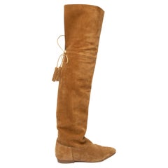 Pre-Loved Céline Women's Chat Botté Over-The-Knee Flat Boot in Suede Calfskin