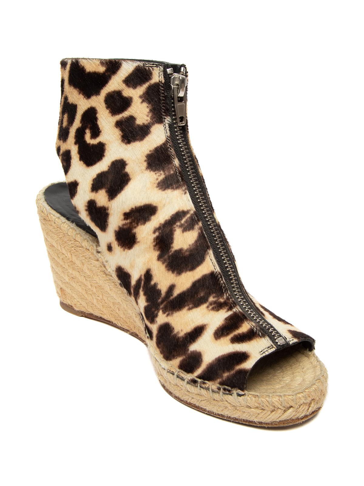 Leopard Peep Toe Wedges For Sale 1stDibs