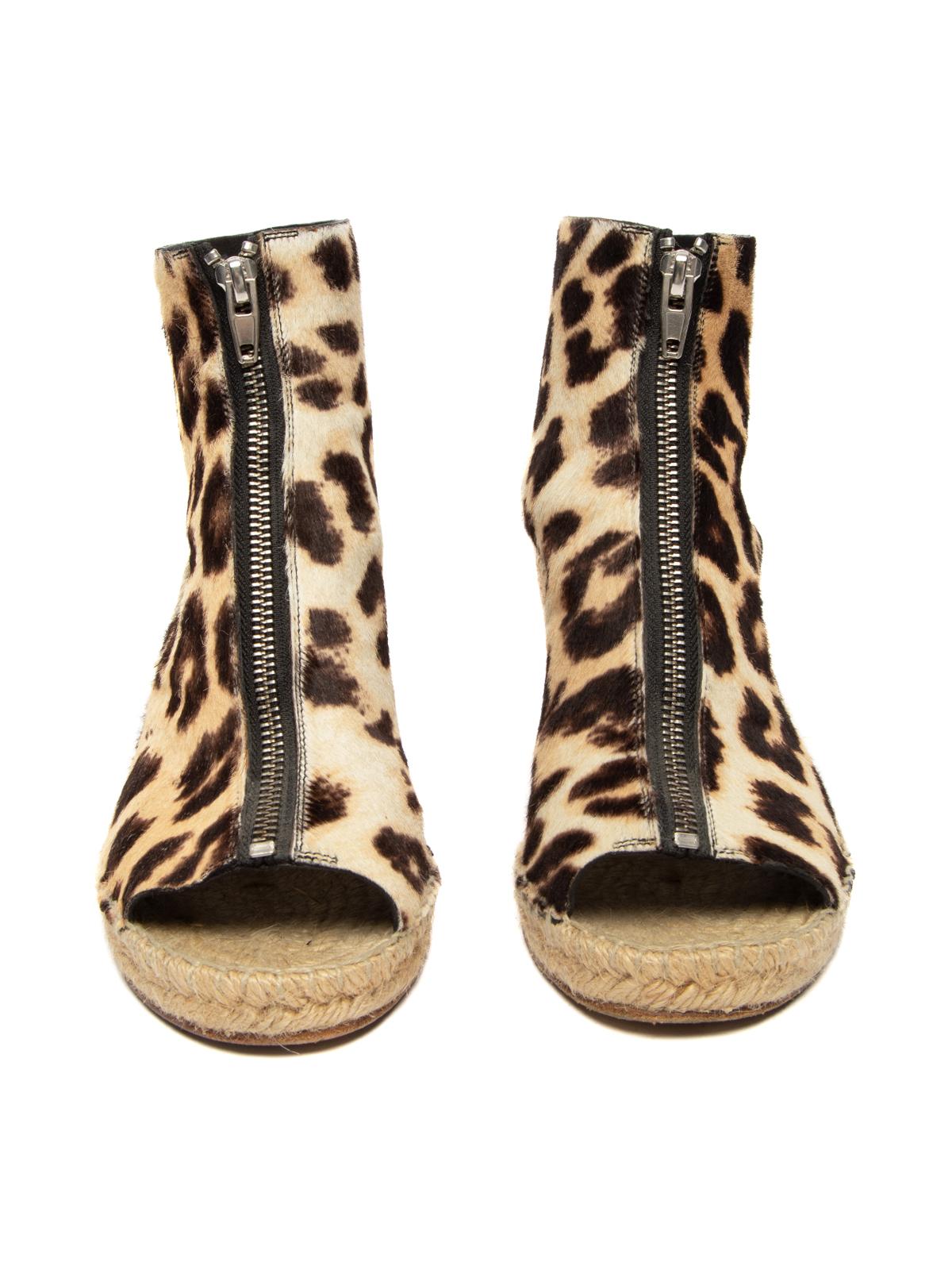 peep toe leopard wedges