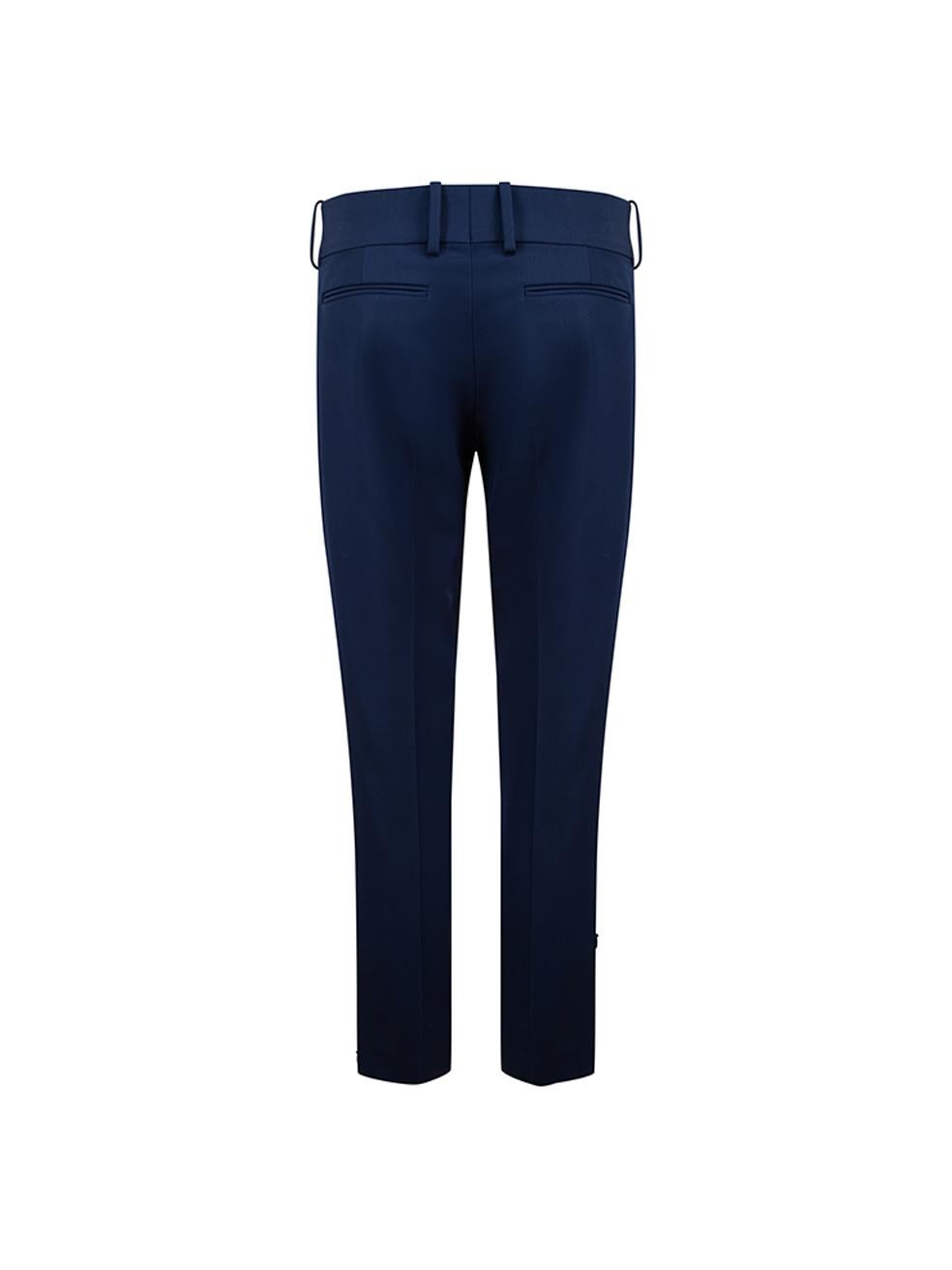 Pre-Loved Céline Women's Navy Blue Straight Leg Trousers In Excellent Condition In London, GB