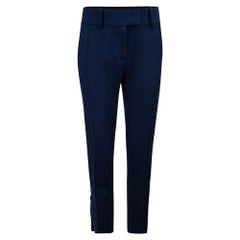 Pre-Loved Céline Women's Navy Blue Straight Leg Trousers