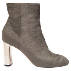 Pre-Loved Céline Women's Pony-Hair Metallic Heel Ankle Boot