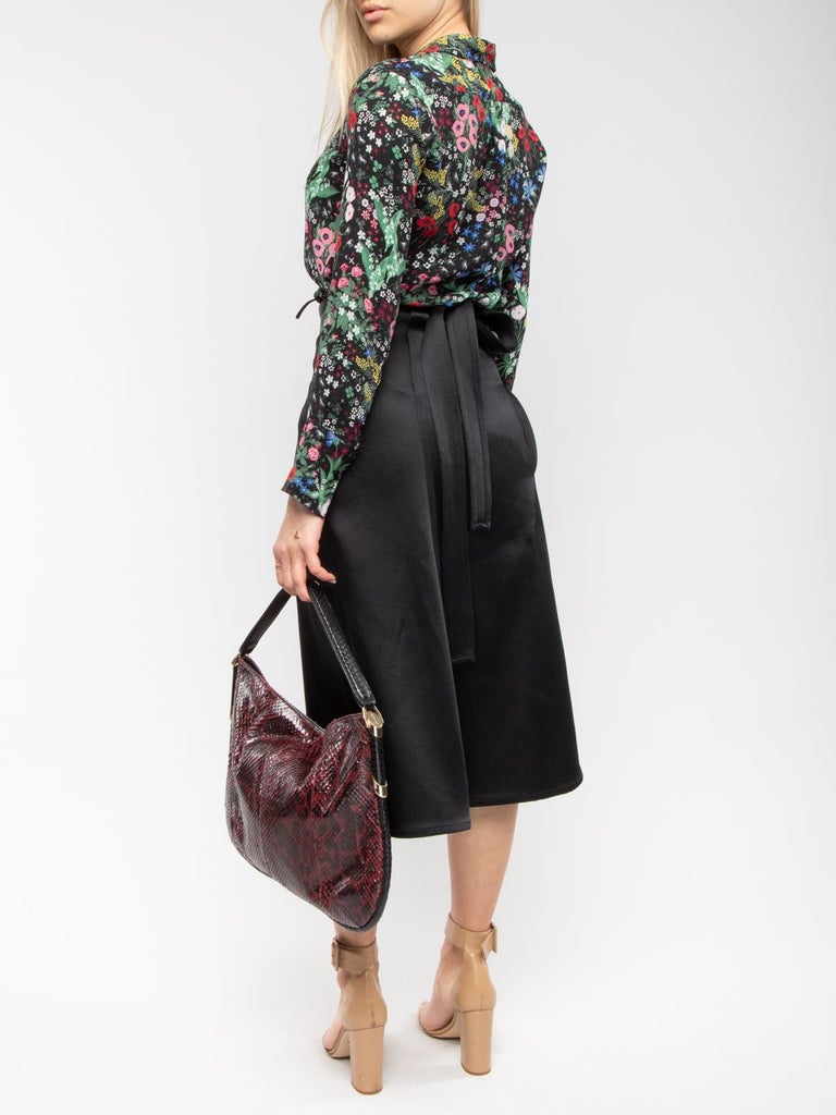 Pre-Loved Céline Women's Satin Wrapped Midi Skirt In Good Condition For Sale In London, GB