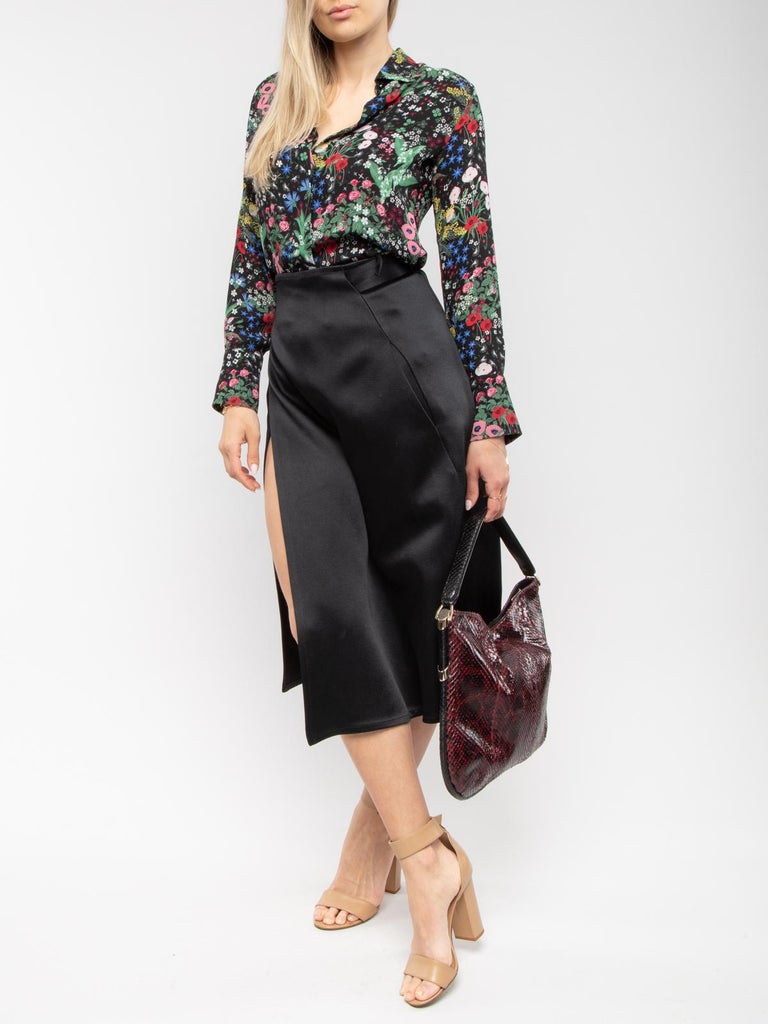Pre-Loved Céline Women's Satin Wrapped Midi Skirt For Sale 1