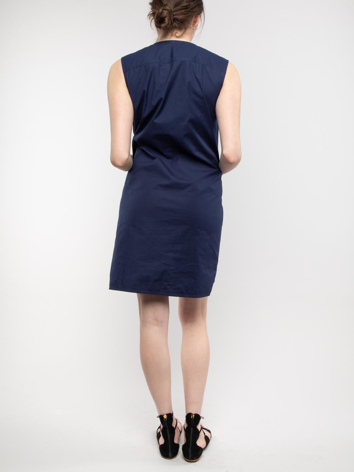 Pre-Loved Céline Women's Sleeveless Midi Dress with Zipper and Pockets In Good Condition In London, GB