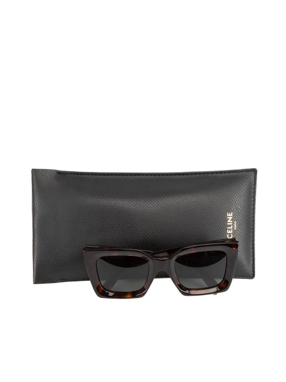 Pre-Loved Céline Women's Tortoiseshell Square Frame Sunglasses 1