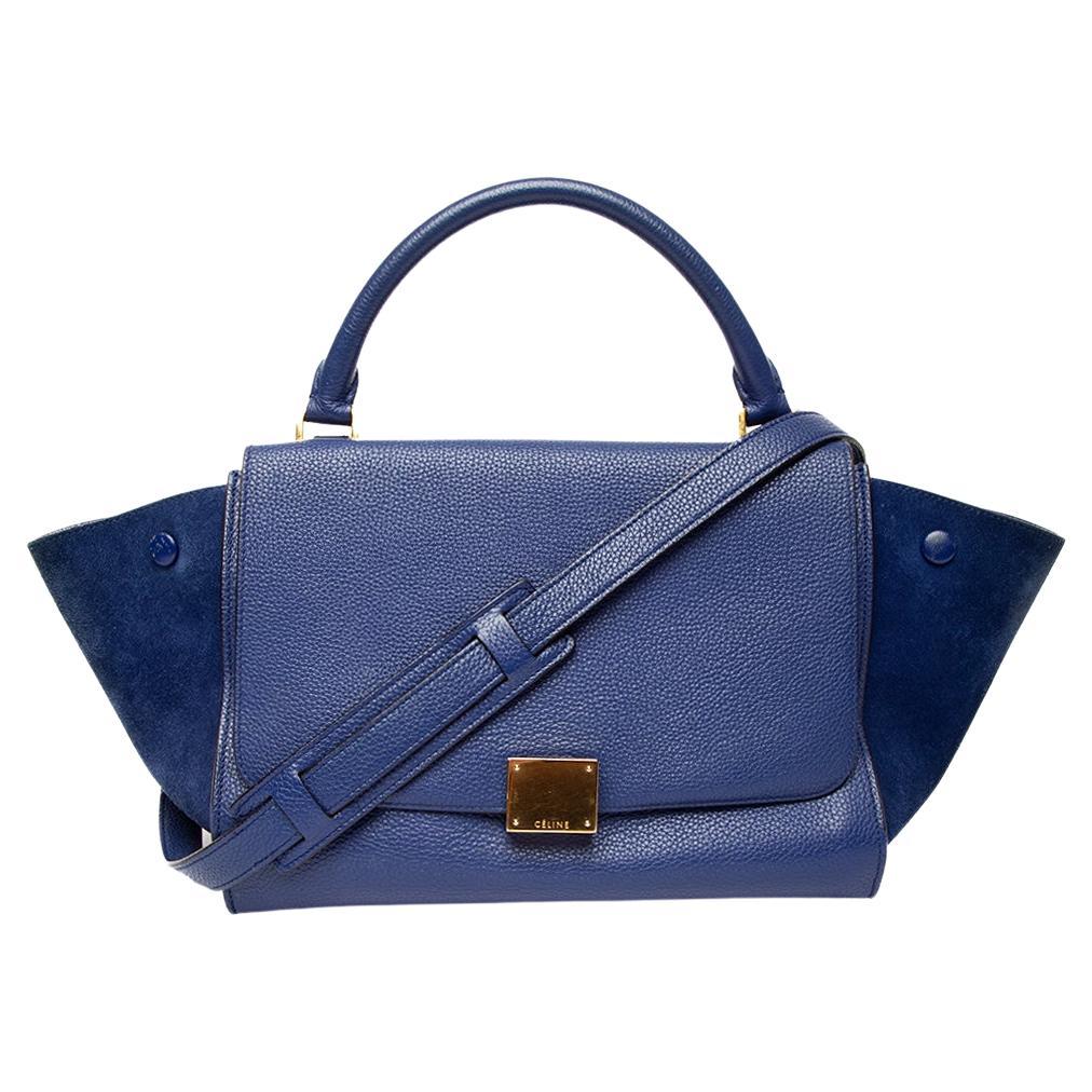 Celine Tricolor Leather and Suede Medium Trapeze Top Handle Bag at 1stDibs