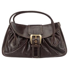 Pre-Loved Céline Women's Vintage Brown Leather Buckle Satchel