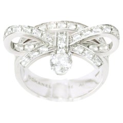 Pre-Loved Chanel 18K White Gold Diamond Ruban Ring