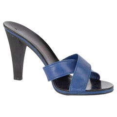 Pré-aimé Charles Jourdan Femmes Vintage Bleu Sandales à talons avec sangles