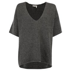 Vorgeliebter Chloé Damen Grau V-Ausschnitt Kurzarm-Pullover