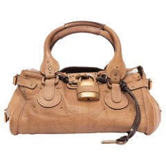 Pre-Loved Chloé Women's Paddington Leather Satchel Bag Camel