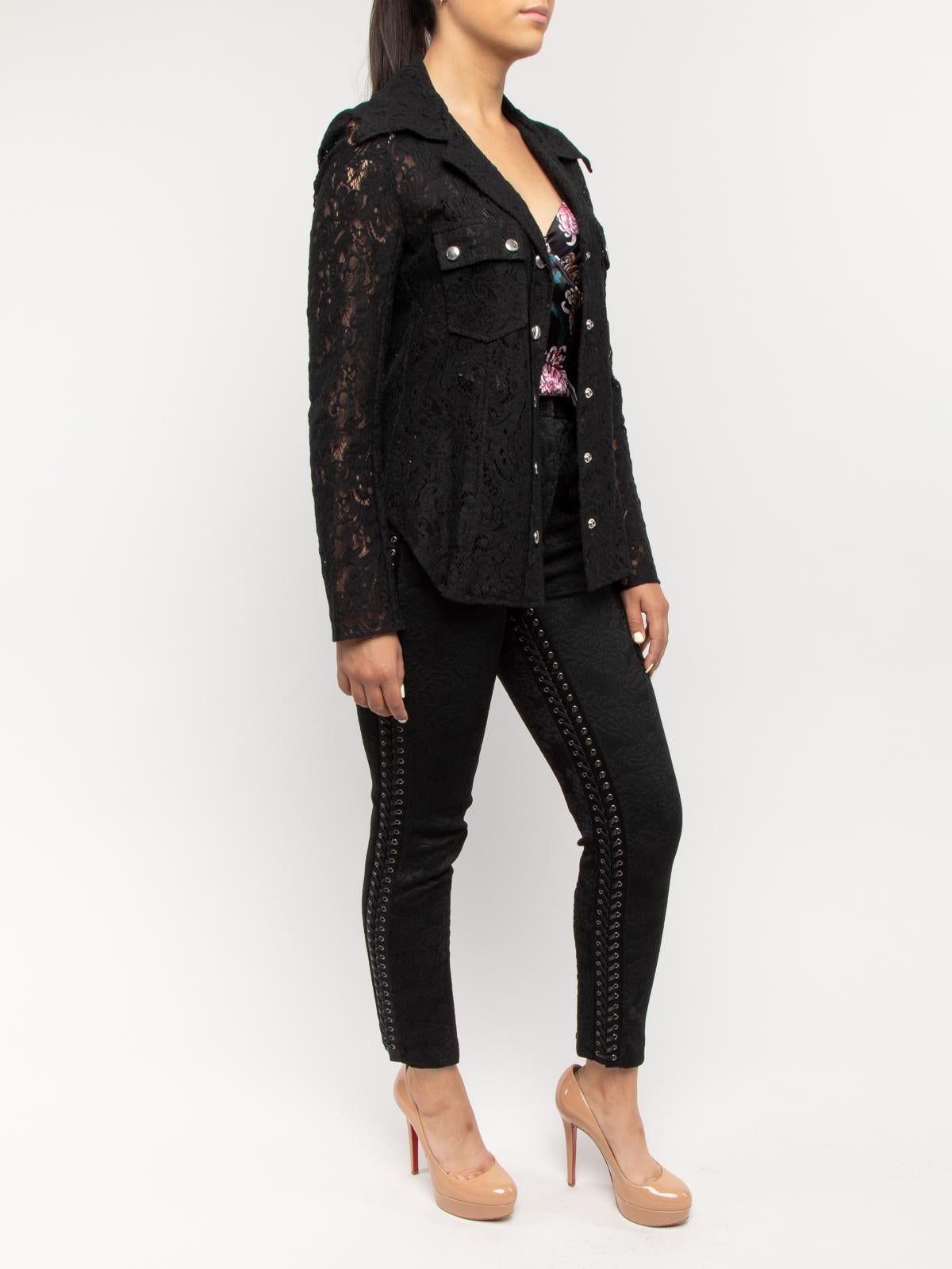Black Pre-Loved Chloé Women's Sheer Lace Over Jacket