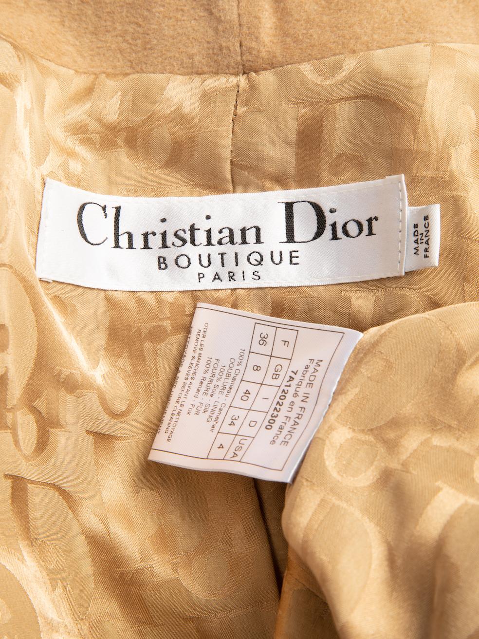 Pre-Loved Christian Dior Boutique Women's Vintage Camel Fitted Evening Jacket 1