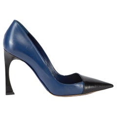 Pre-Loved Christian Dior Women's Blue and Black Songe Pointed Toe Pumps