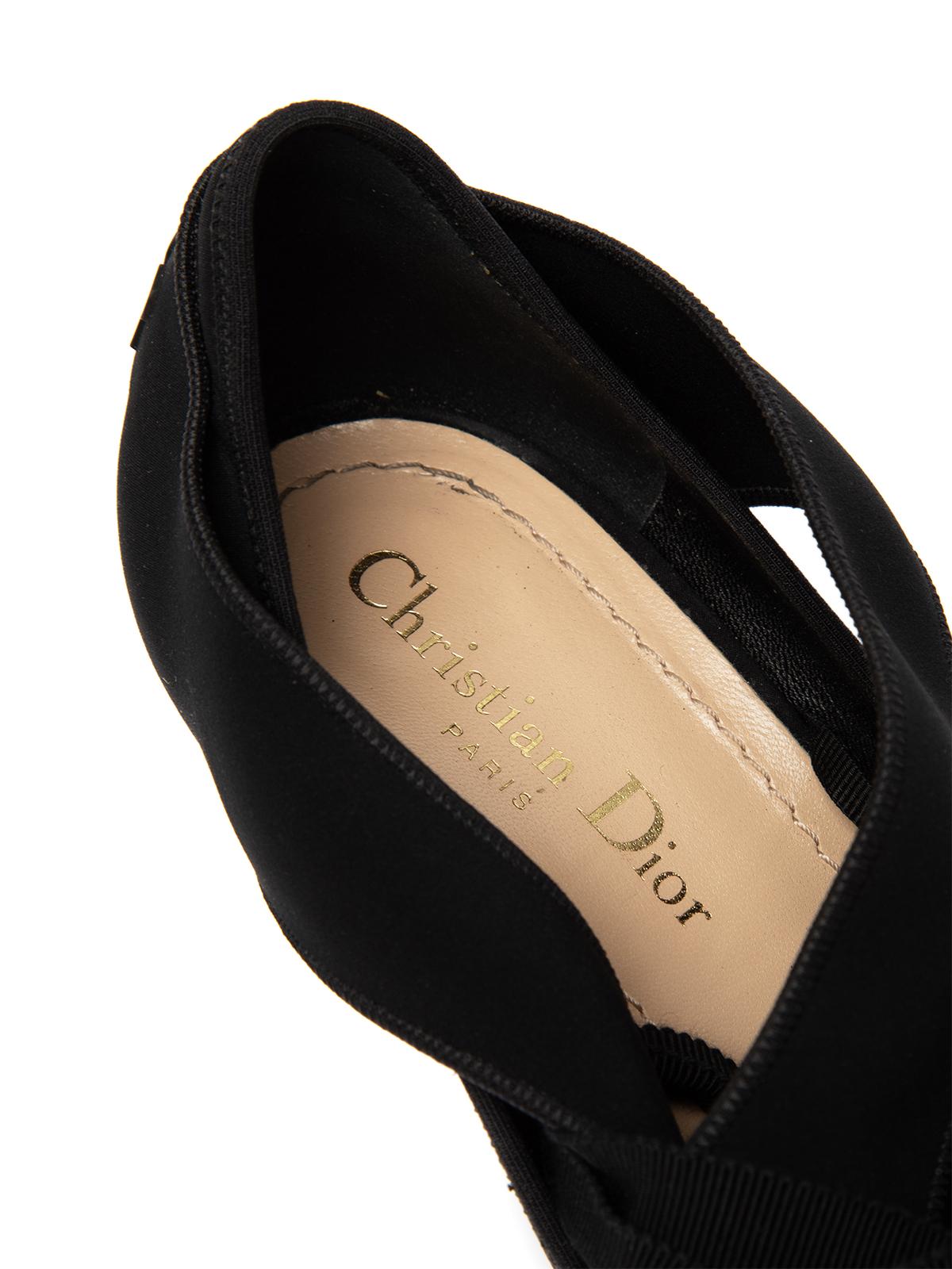 Pre-Loved Christian Dior Women's Cloth Tie Strappy Sandals In Excellent Condition For Sale In London, GB