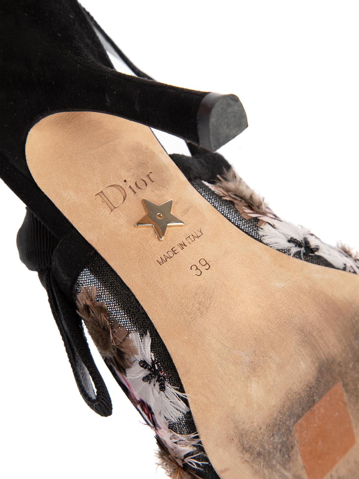 Pre-Loved Christian Dior Women's Floral Slingback Heels 3