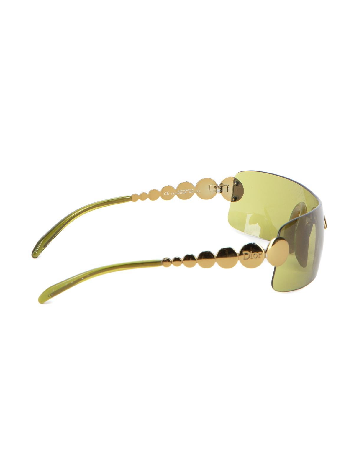 Pre-Loved Christian Dior Women's Green Tint Sunglasses 1