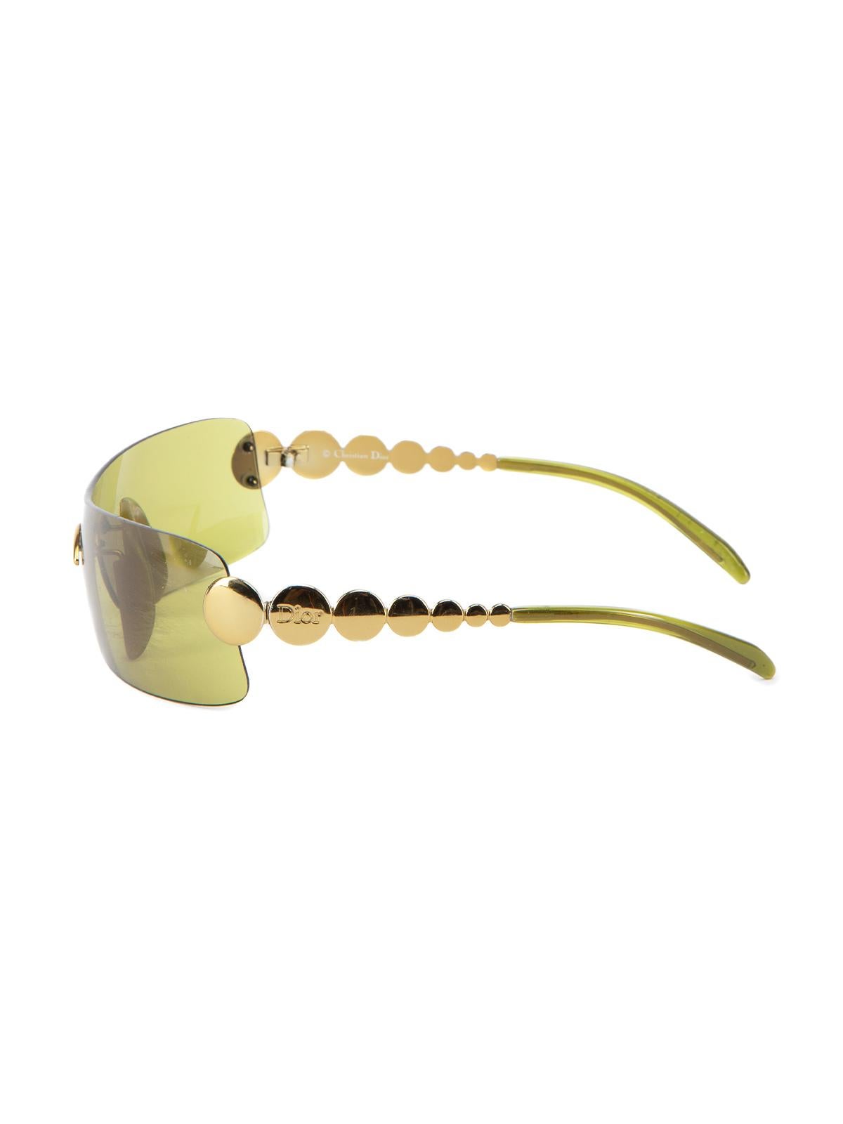 Pre-Loved Christian Dior Women's Green Tint Sunglasses 2