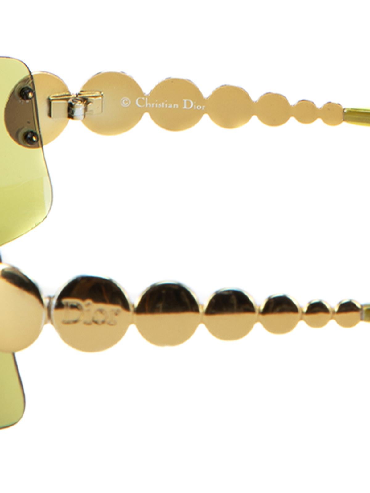 Pre-Loved Christian Dior Women's Green Tint Sunglasses 3