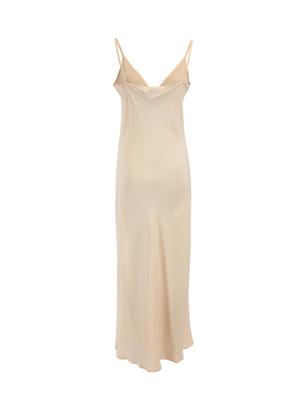 Pre-Loved Christian Dior Women's Pink Sheer Maxi Slip Dress In Excellent Condition In London, GB