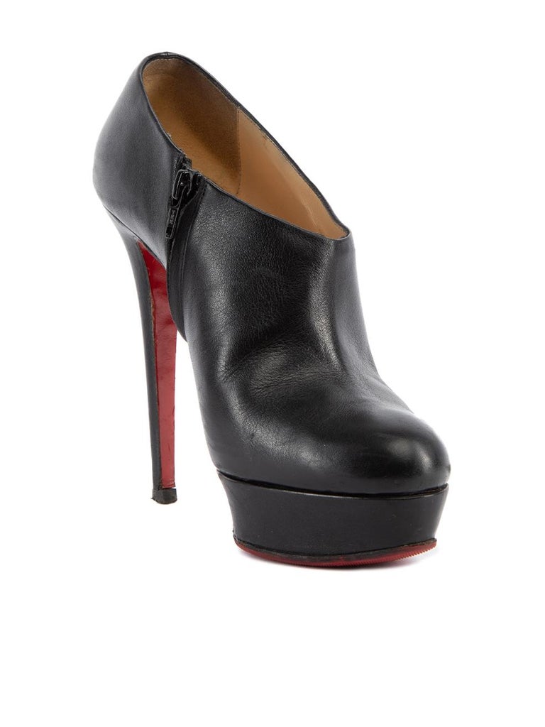 PreLoved Christian Louboutin Women's Black Leather Miss 120 Platform