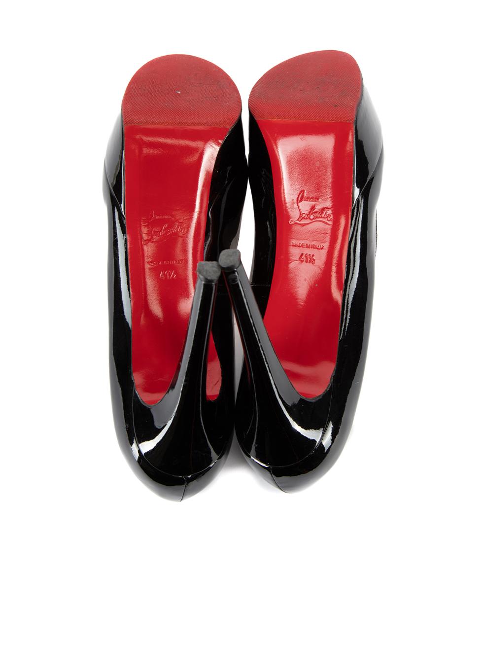 Pre-Loved Christian Louboutin Women's Black Patent Leather Bianca 140 Heels 1