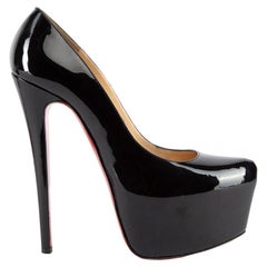 Used Pre-Loved Christian Louboutin Women's Black Patent Leather Daffodile Platform He