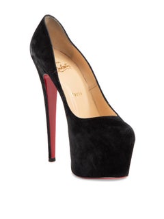 Pre-Loved Christian Louboutin Women's Black Suede Dolly Heels