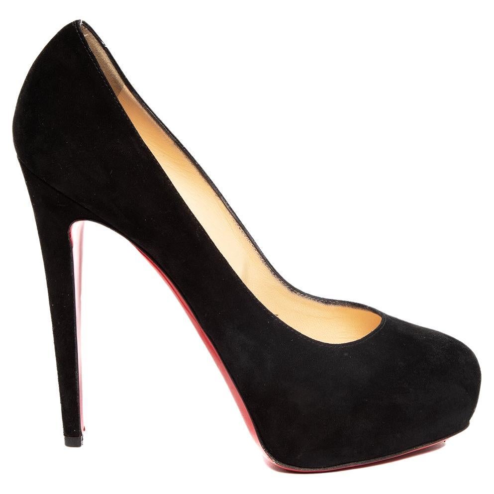 Pre-Loved Christian Louboutin Women's Eloise 85 Heels Black Suede