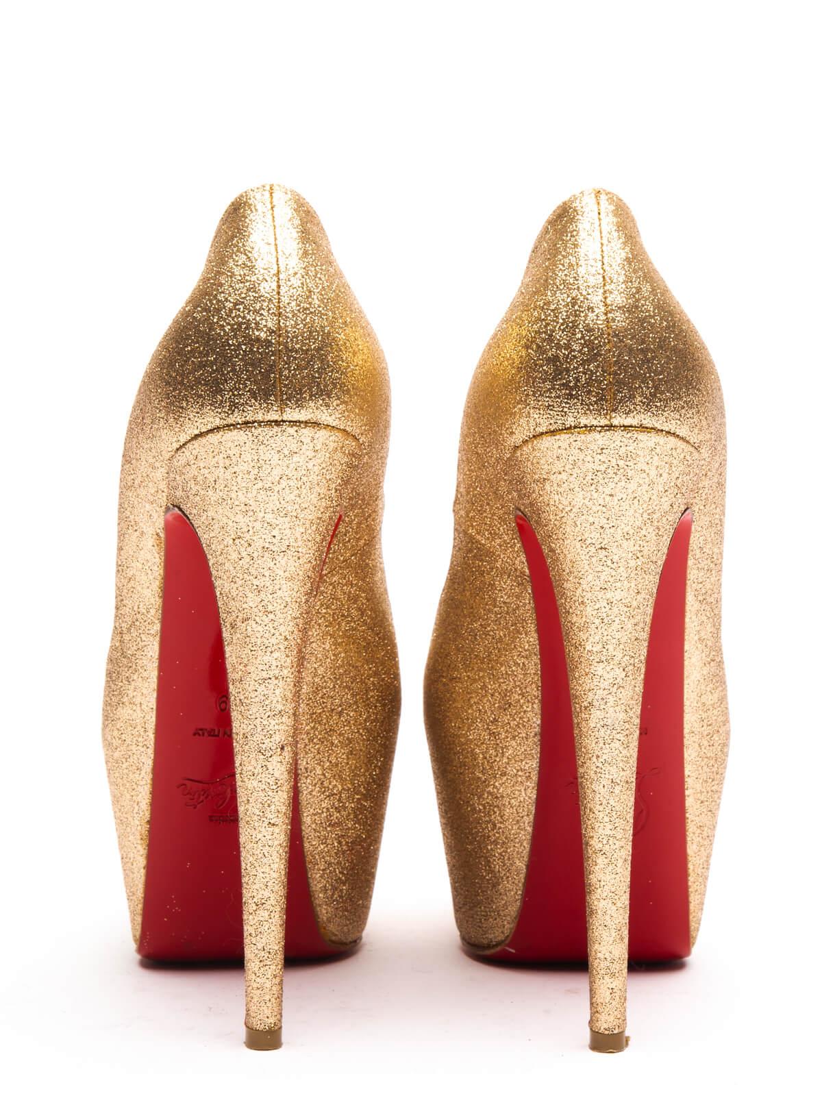 louboutin heels gold