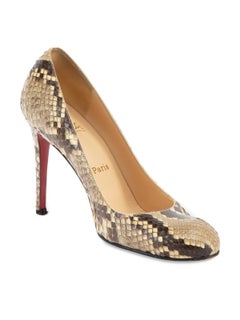 Pre-Loved Christian Louboutin Women's Snakeskin Closed Toe Pump Heels