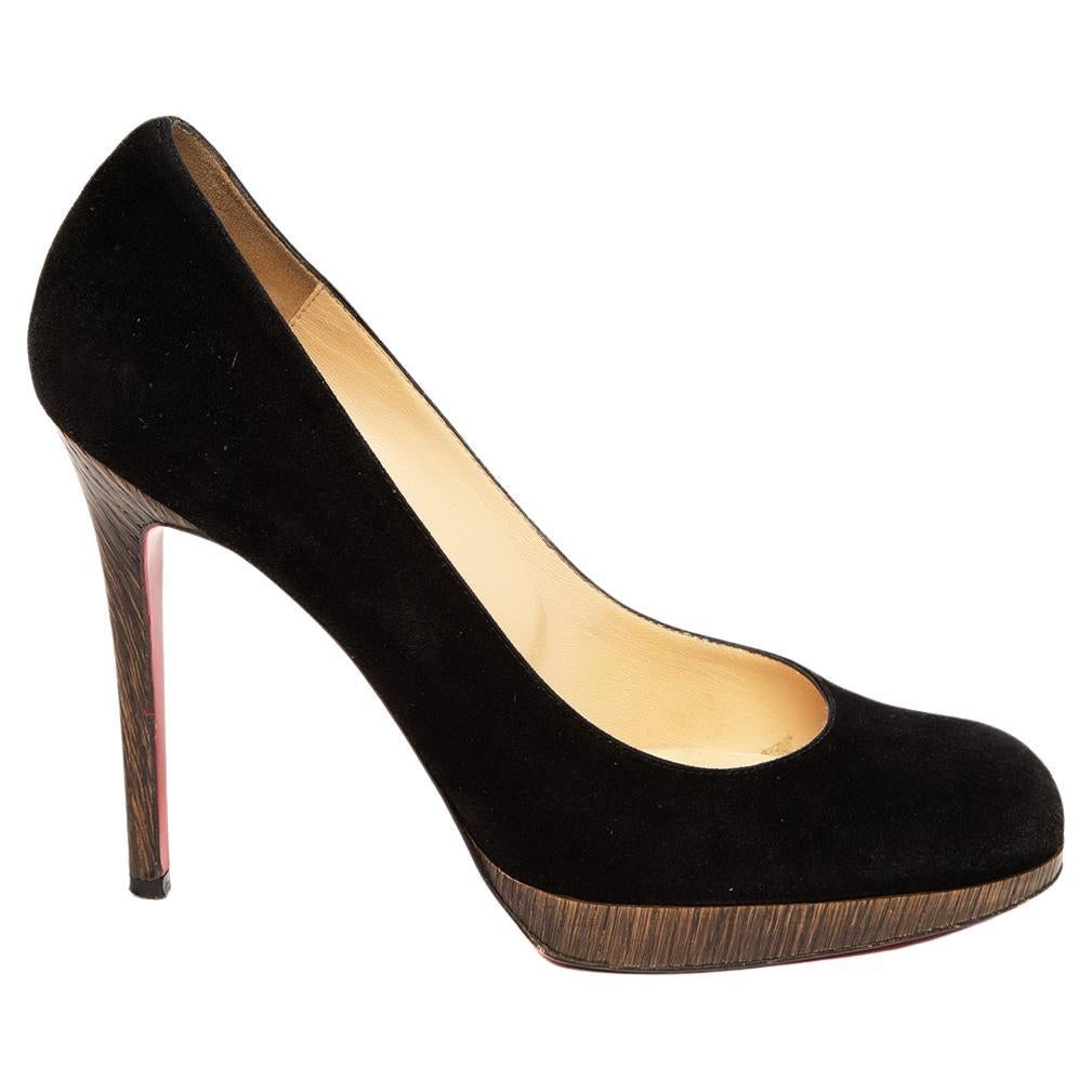 Pre-Loved Christian Louboutin Women's Suede and Wooden Heels Shoes