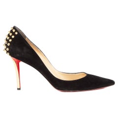 Pre-Loved Christian Louboutin Women's Suede Stilettos with Studs