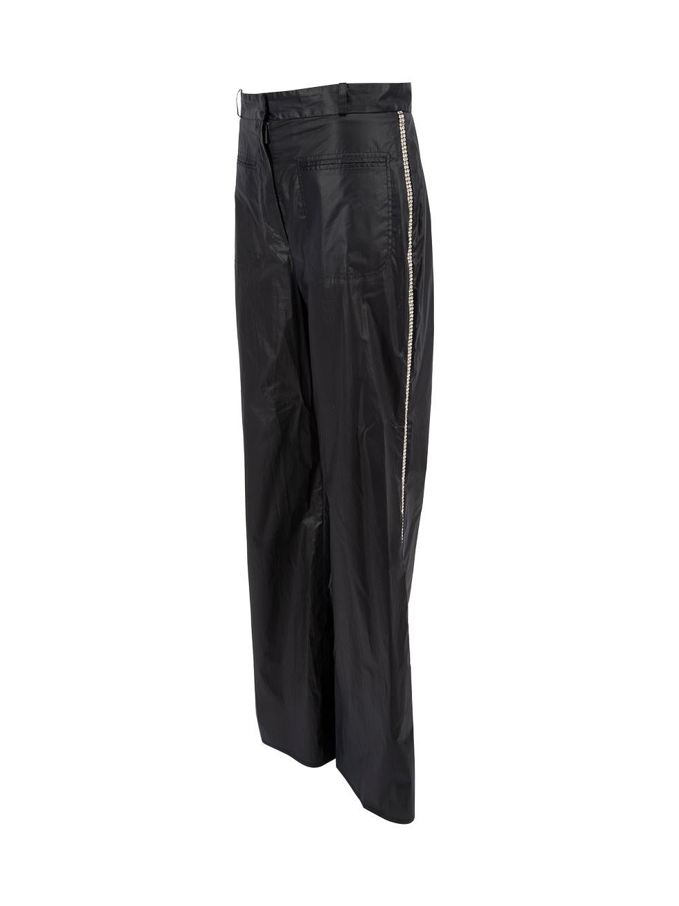 Pre-Loved Christopher Kane Women's Black Trousers with Diamanté Detail For Sale 1