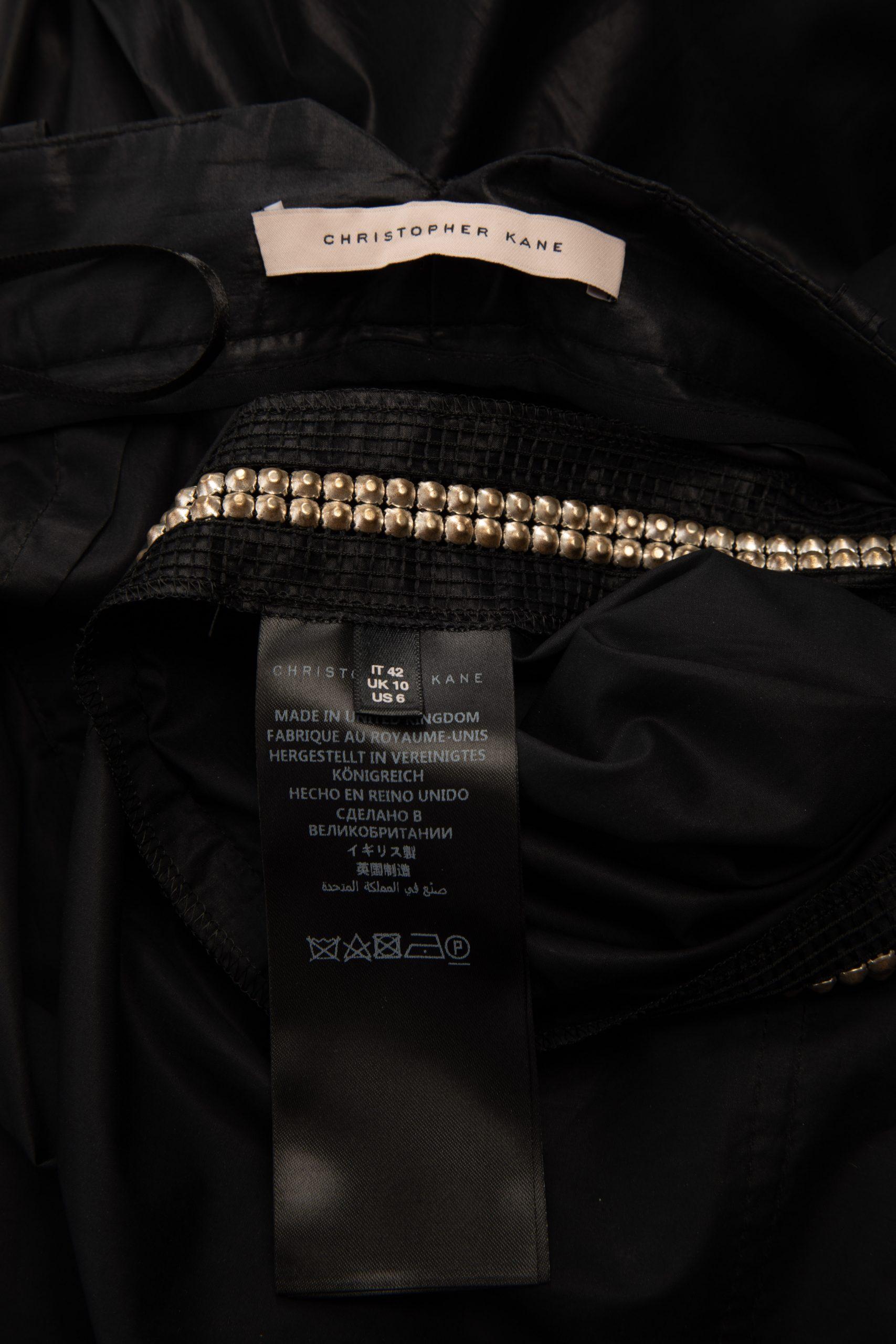 Pre-Loved Christopher Kane Women's Black Trousers with Diamanté Detail For Sale 2