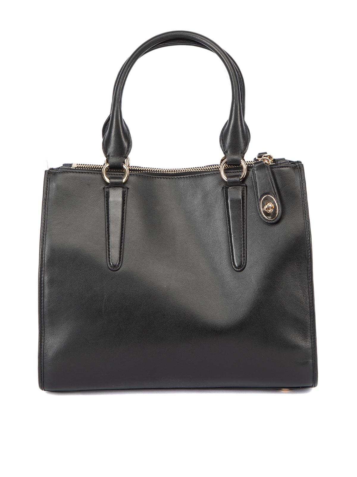 Pre-Loved Coach Women's Black Leather Crosby Carryall Bag In Excellent Condition In London, GB