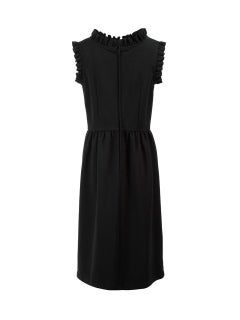 Pre-Loved Comme Des Garcons Women's Black Ruffles Accent Knee Length Dress