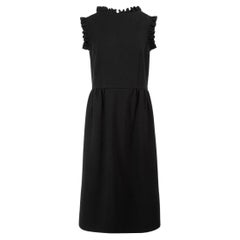 Pré-aimé Comme Des Garcons Women's Black Ruffles Accent Knee Length Dress