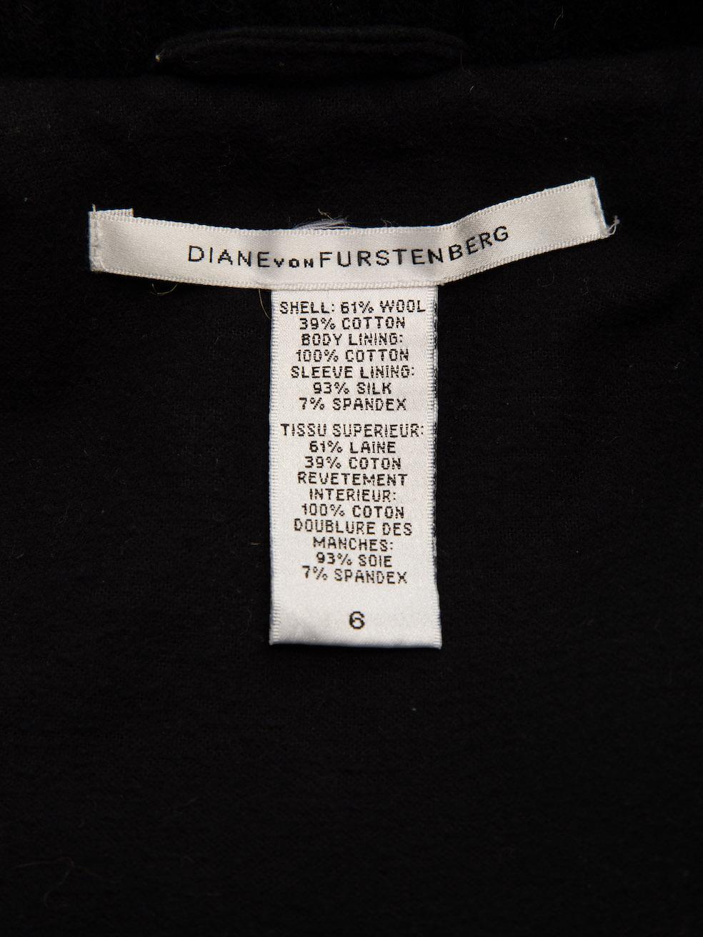Pre-Loved Diane Von Furstenberg Women's Black and Beige Knitted Panel Coat 2