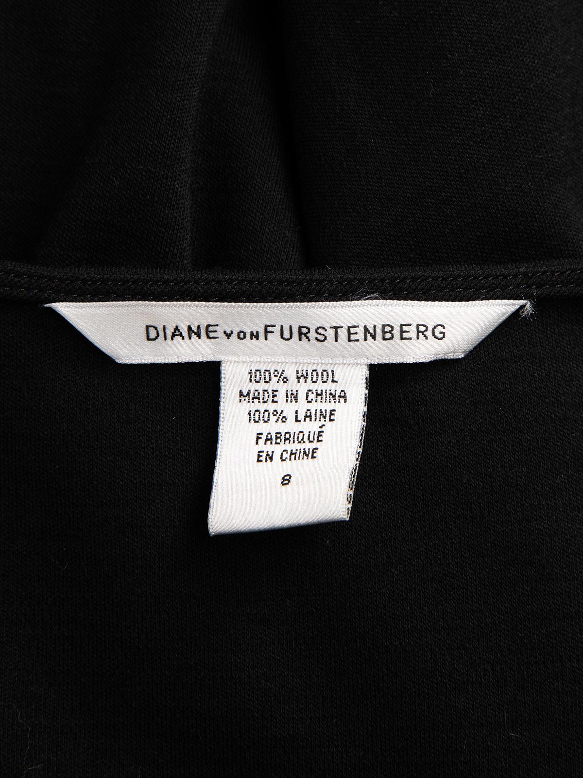 Pre-Loved Diane Von Furstenberg Women's Black Sleeveless Wool Wrap Dress 2