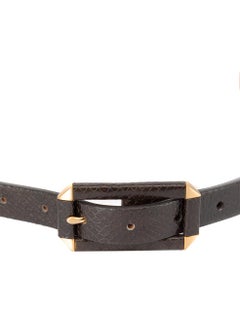 Pre-Loved Diane Von Furstenberg Women's Brown Snakeskin Embossed Leather Belt