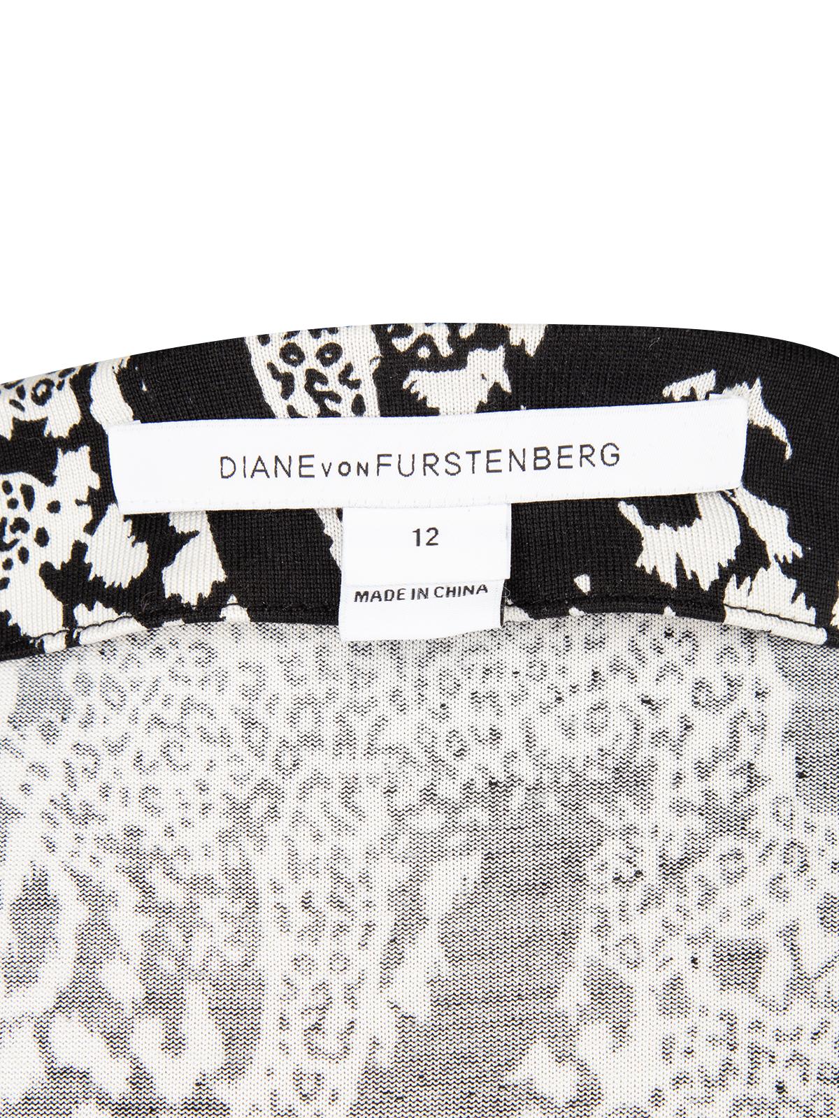 Pre-Loved Diane Von Furstenberg Women's Leopard Illustration Print Wrap Dress In Excellent Condition In London, GB