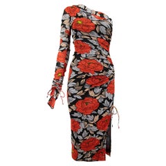Pre-Loved Diane Von Furstenberg Women's One Shoulder Floral Ruched Dress