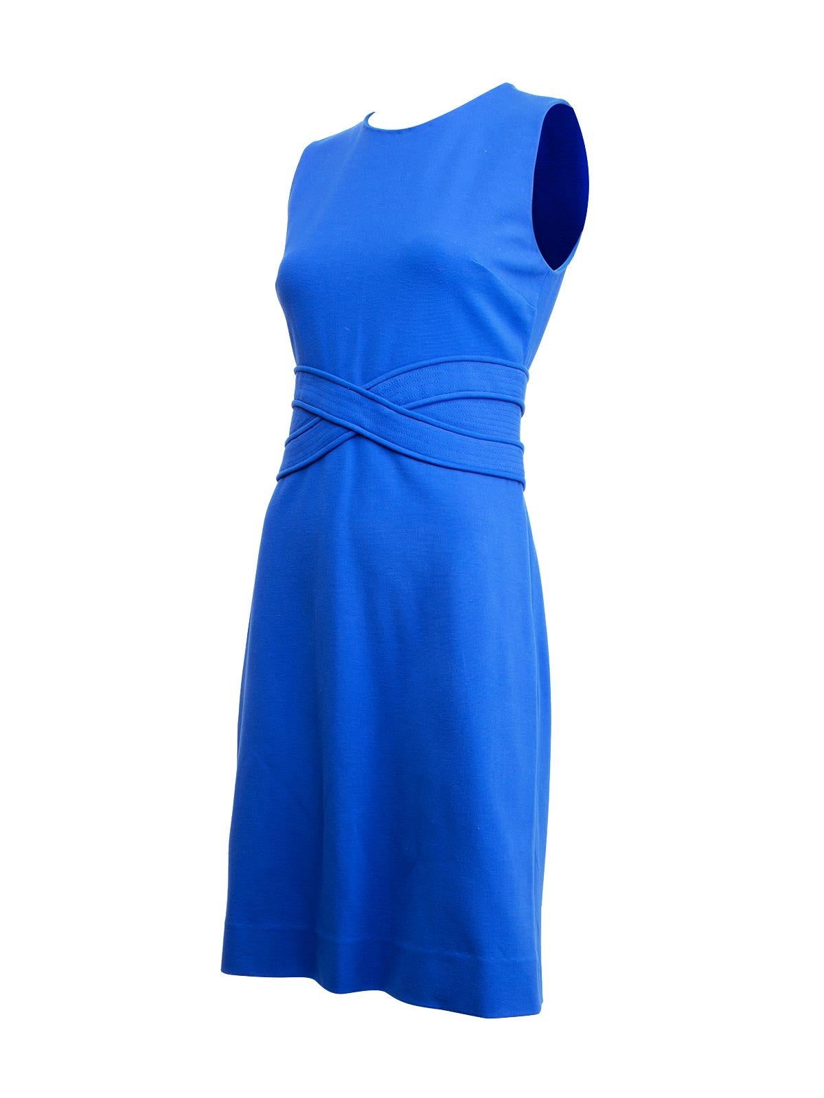 CONDITION is Very good. Minimal wear to dress is evident. Minimal signs of piling on this used Diane Von Furstenberg designer resale item. Details Colour - blue Material - viscose Fit- figure-hugging Sleeveless Neckline - round Hemline - knee