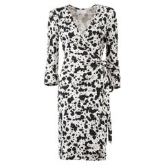 Pre-Loved Diane Von Furstenberg Women's Used Patterned 3/4 Sleeve Wrap Dress