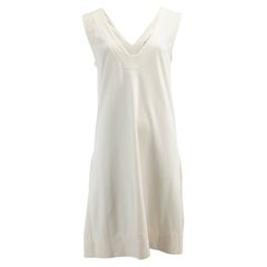 Pre-Loved Diane Von Furstenberg Women's White V Neck Sleeveless Dress