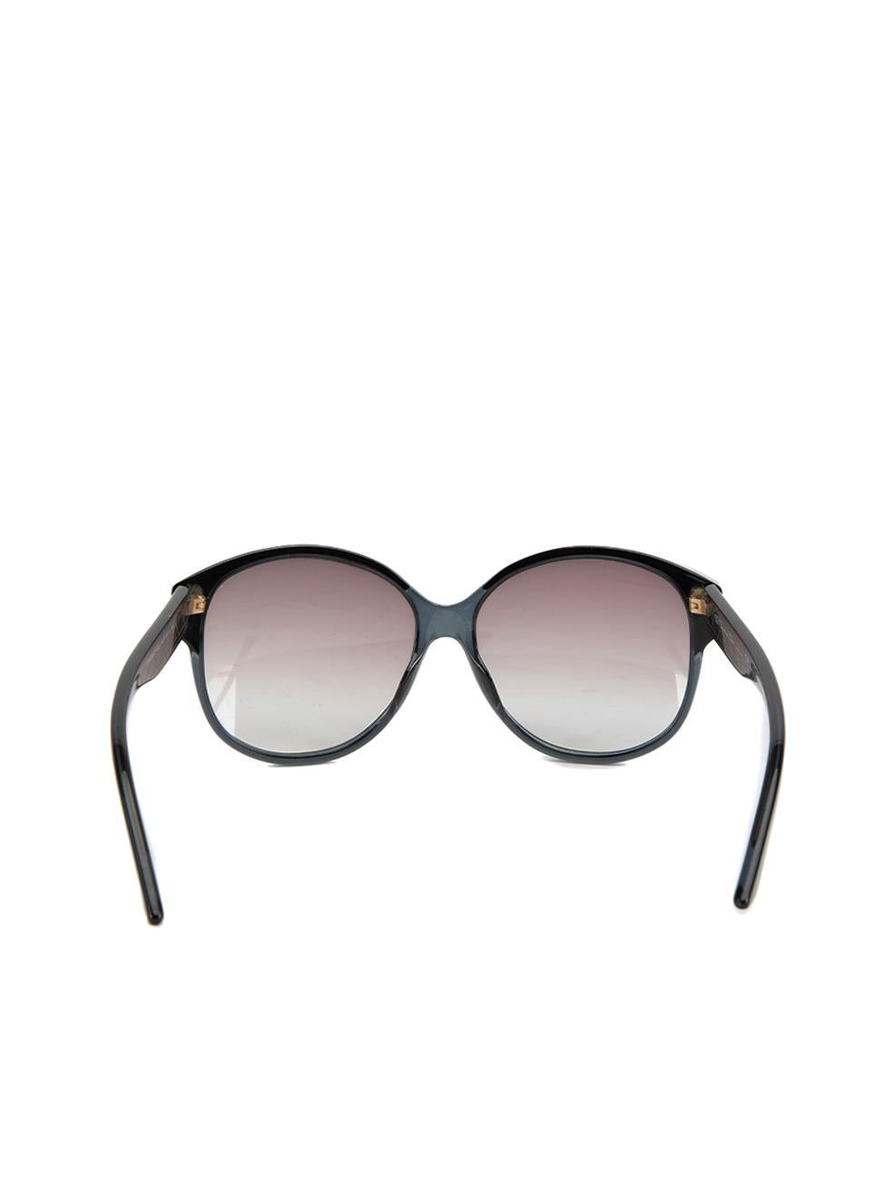 Pre-Loved Dior Women's Black Oversized Round Sunglasses In Excellent Condition In London, GB